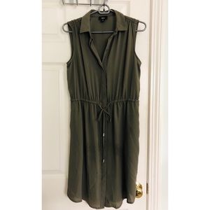 Olive Green Collared Dress